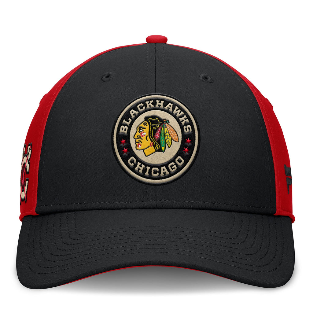 Chicago Blackhawks Fanatics 2025 NHL Winter Classic Flex Hat - Black/Red product image 2, provided for visual reference and