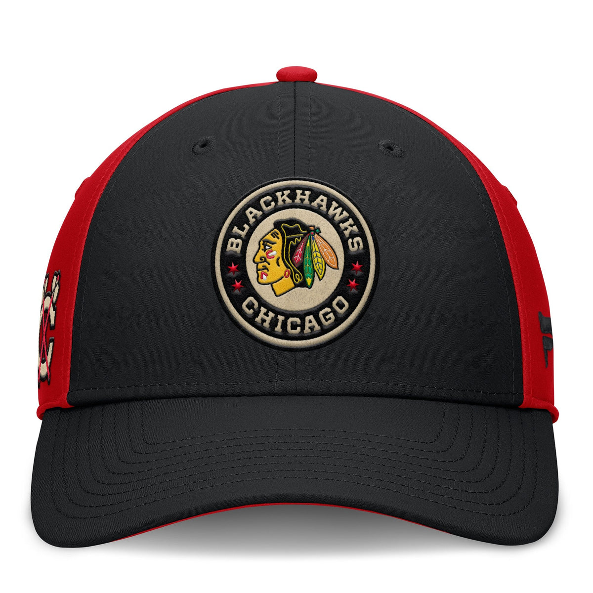 Chicago Blackhawks Fanatics 2025 NHL Winter Classic Flex Hat - Black/Red product image 2, provided for visual reference and