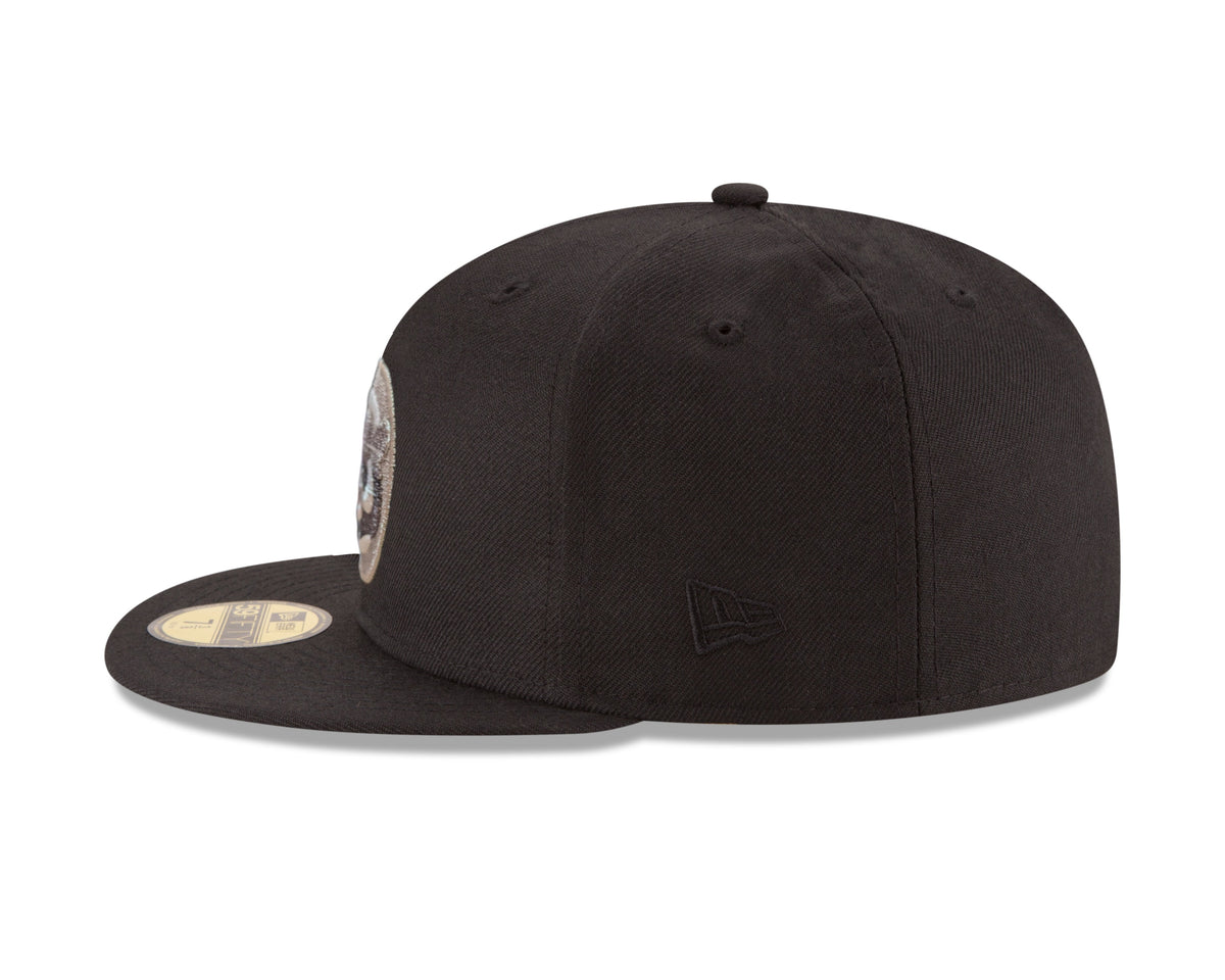 Chicago Cubs New Era Black Static 59FIFTY Fitted Hat product image 5, provided for visual reference and product detail review