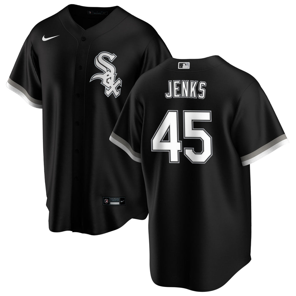 Bobby Jenks Chicago White Sox NIKE Replica Men Alternate Black Jersey With Premium Lettering product image 1, provided for