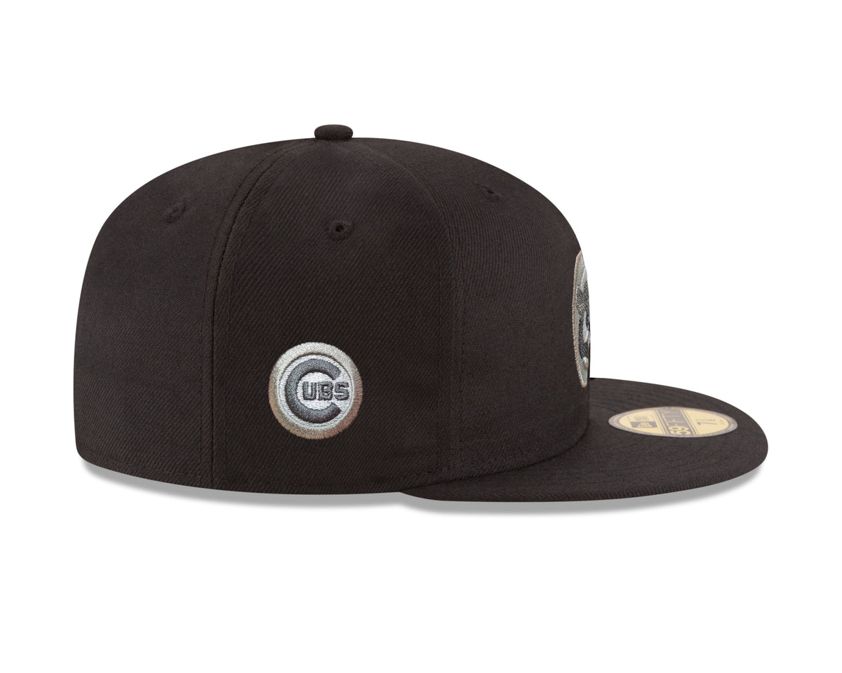 Chicago Cubs New Era Black Static 59FIFTY Fitted Hat product image 4, provided for visual reference and product detail review