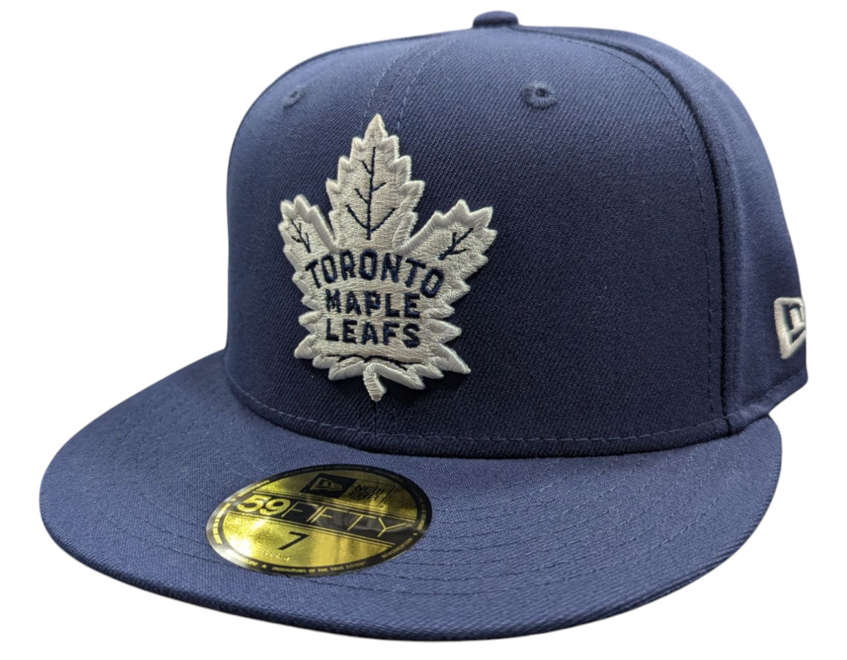 Toronto Maple Leafs New Era Navy 59FIFTY Fitted Hat product image 1, provided for visual reference and product detail review