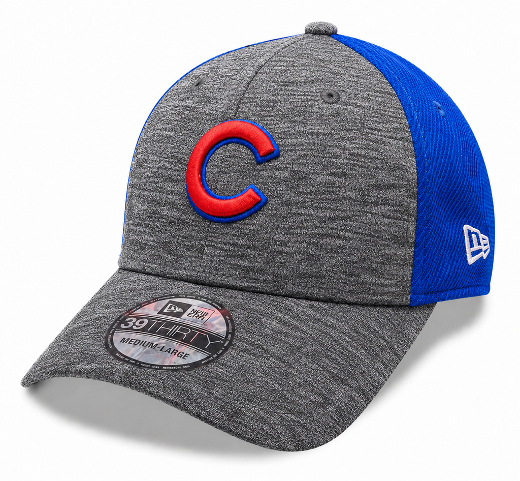 Mens Chicago Cubs New Era Graphite Shadow Blocker 39THIRTY Flex Hat product image 1, provided for visual reference and