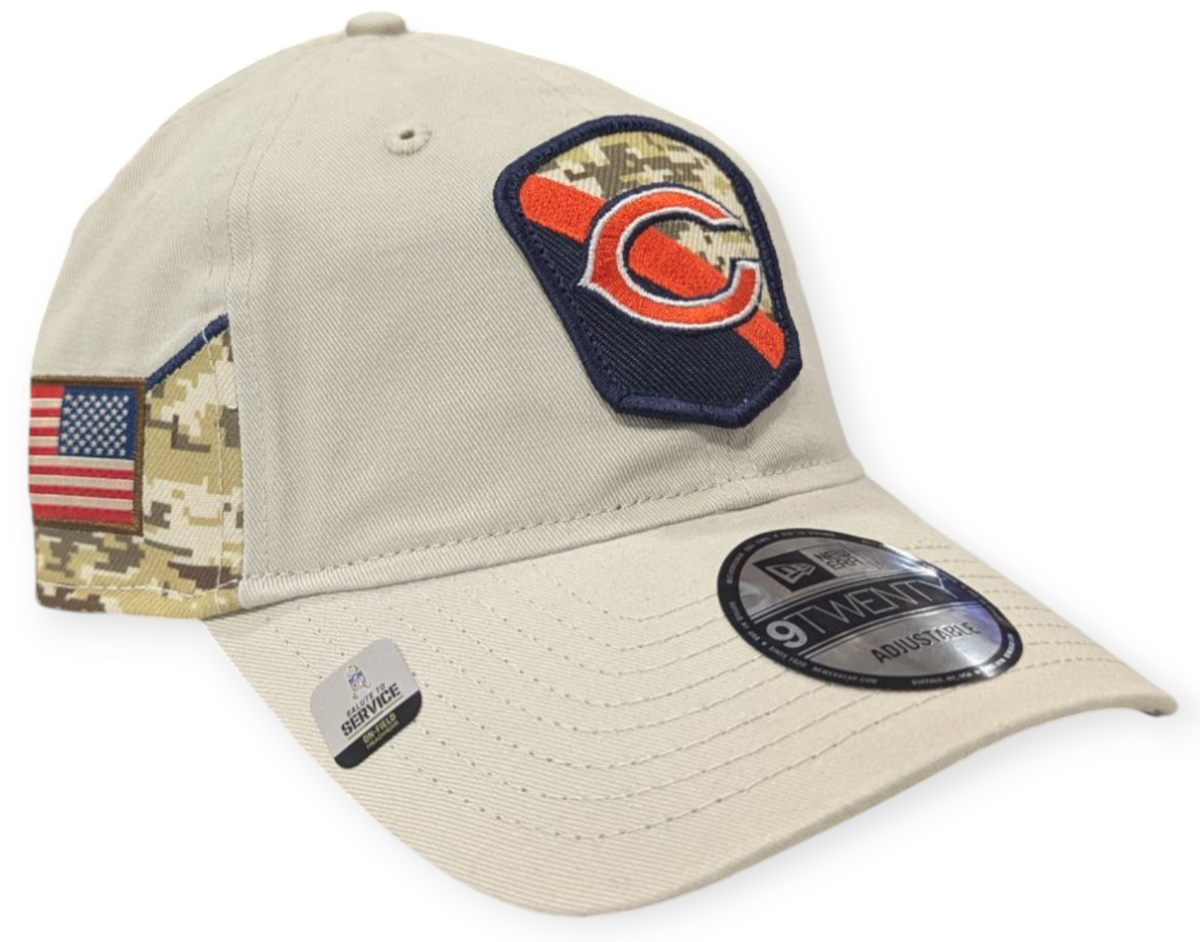 Chicago Bears 2023 Salute To Service Secondary Logo Stone/Camo 9TWENTY Adjustable Hat for Men product image 1, provided for