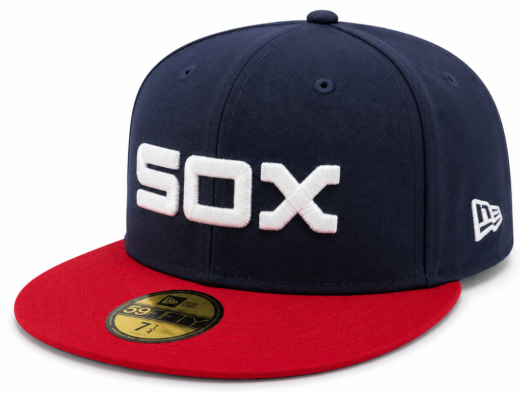 Chicago White Sox 1983 Road New Era Cooperstown Classics Navy/Red 59FIFTY Fitted Hat product image 1, provided for visual