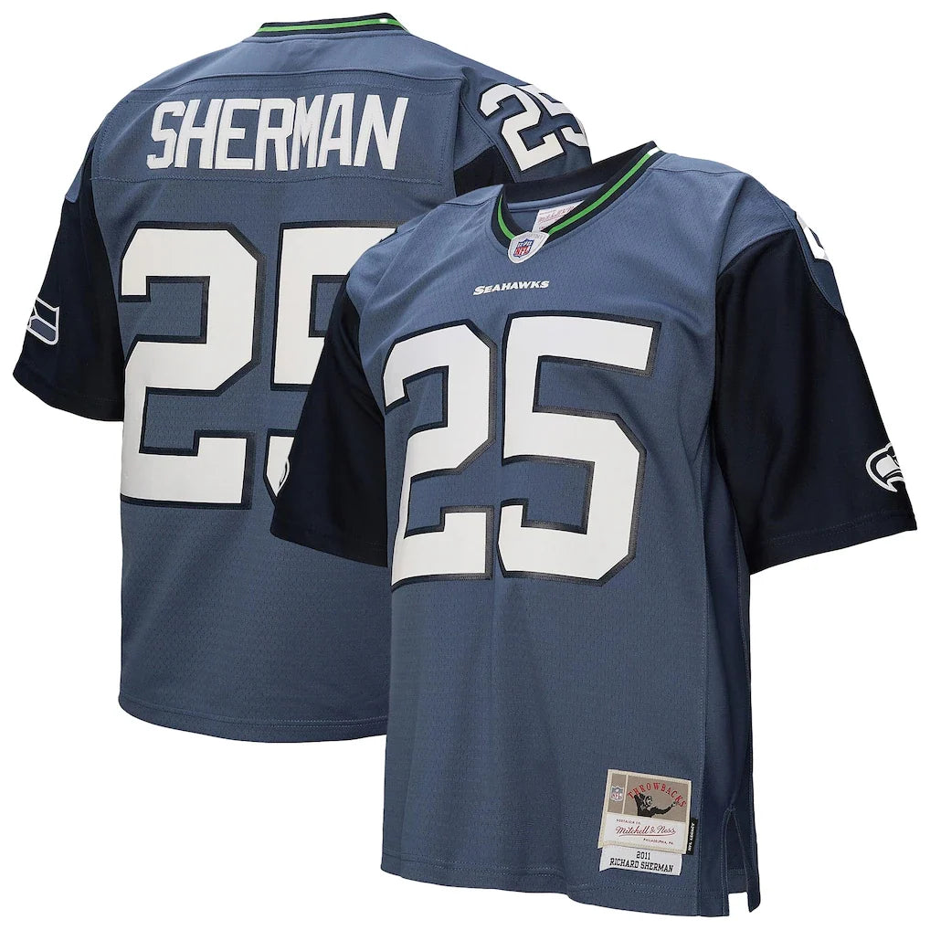 Seattle Seahawks Richard Sherman Mitchell & Ness Blue 2011 Legacy Replica Jersey for Men product image 1, provided for