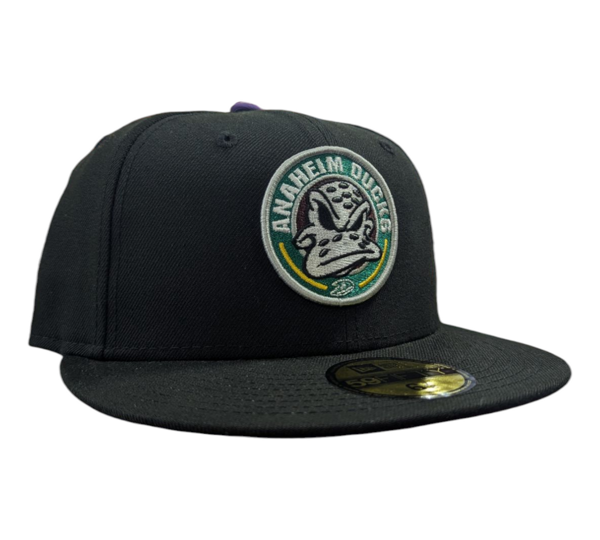 Anaheim Mighty Ducks New Era Black Wild Wing 59FIFTY Fitted Hat product image 3, provided for visual reference and product