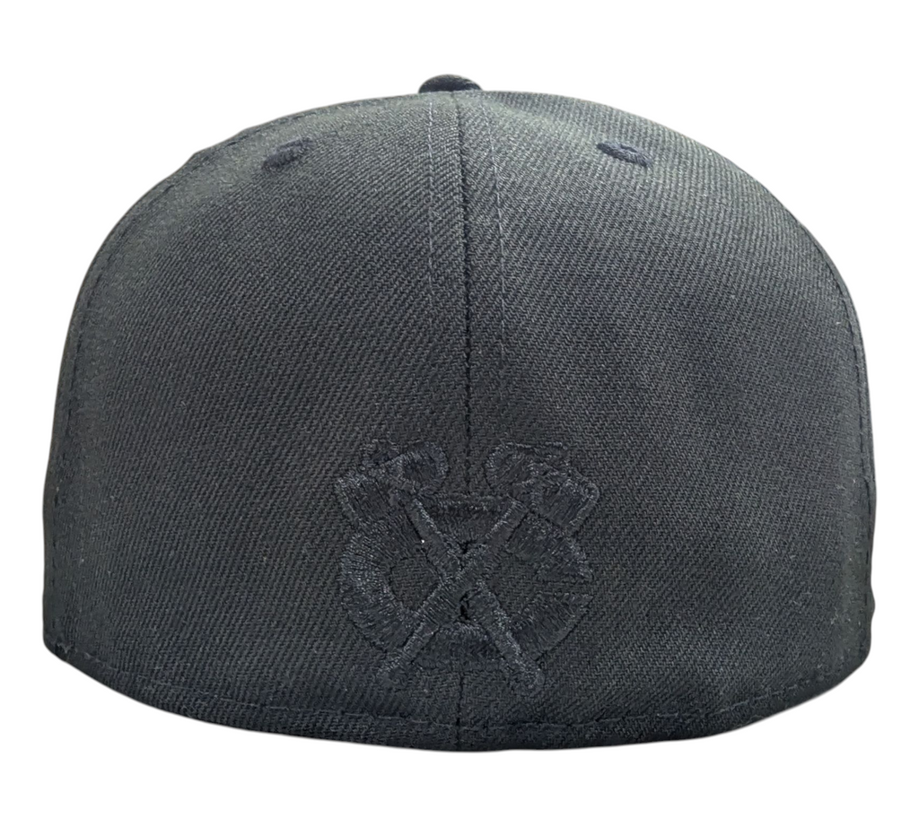 Chicago Blackhawks New Era Tonal Black 59FIFTY Fitted Hat product image 3, provided for visual reference and product detail