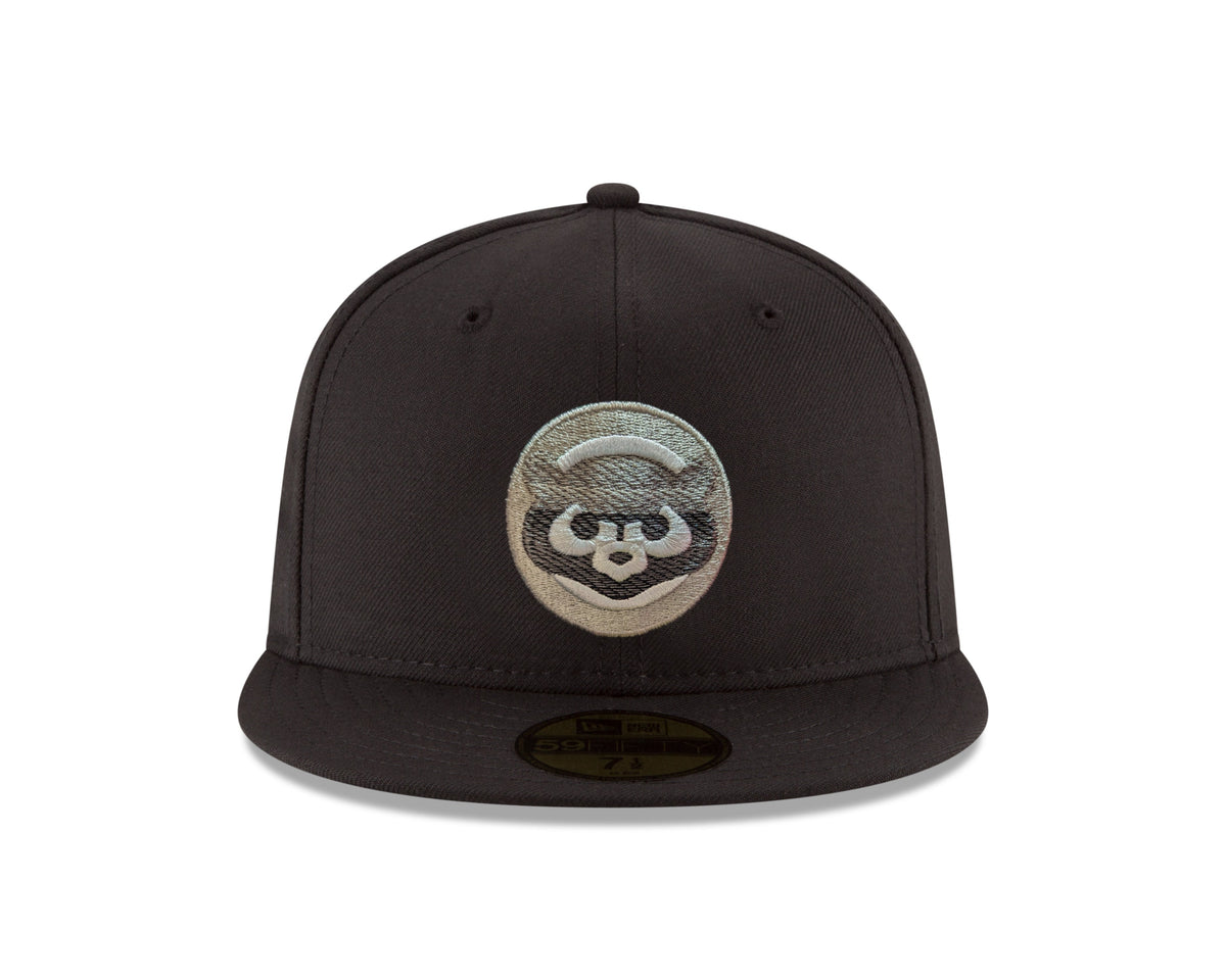 Chicago Cubs New Era Black Static 59FIFTY Fitted Hat product image 2, provided for visual reference and product detail review