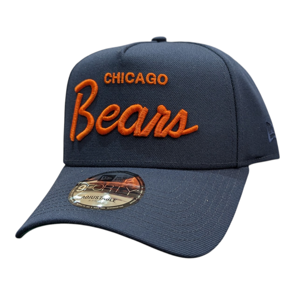 Chicago Bears New Era Navy Gridiron A-Frame 9FORTY Adjustable Hat product image 3, provided for visual reference and product