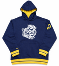 Michigan Wolverines Mitchell & Ness Navy Playoff Win Lightweight Fleece Hoodie for Men product image 1, provided for visual