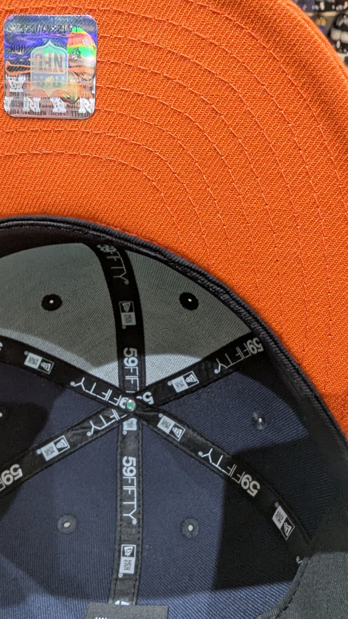 Chicago Bears 2 Tone Navy/Orange Coach New Era 59FIFTY Fitted Hat product image 5, provided for visual reference and product