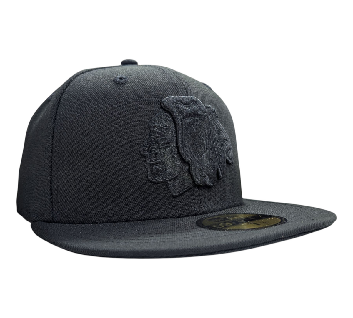 Chicago Blackhawks New Era Tonal Black 59FIFTY Fitted Hat product image 4, provided for visual reference and product detail