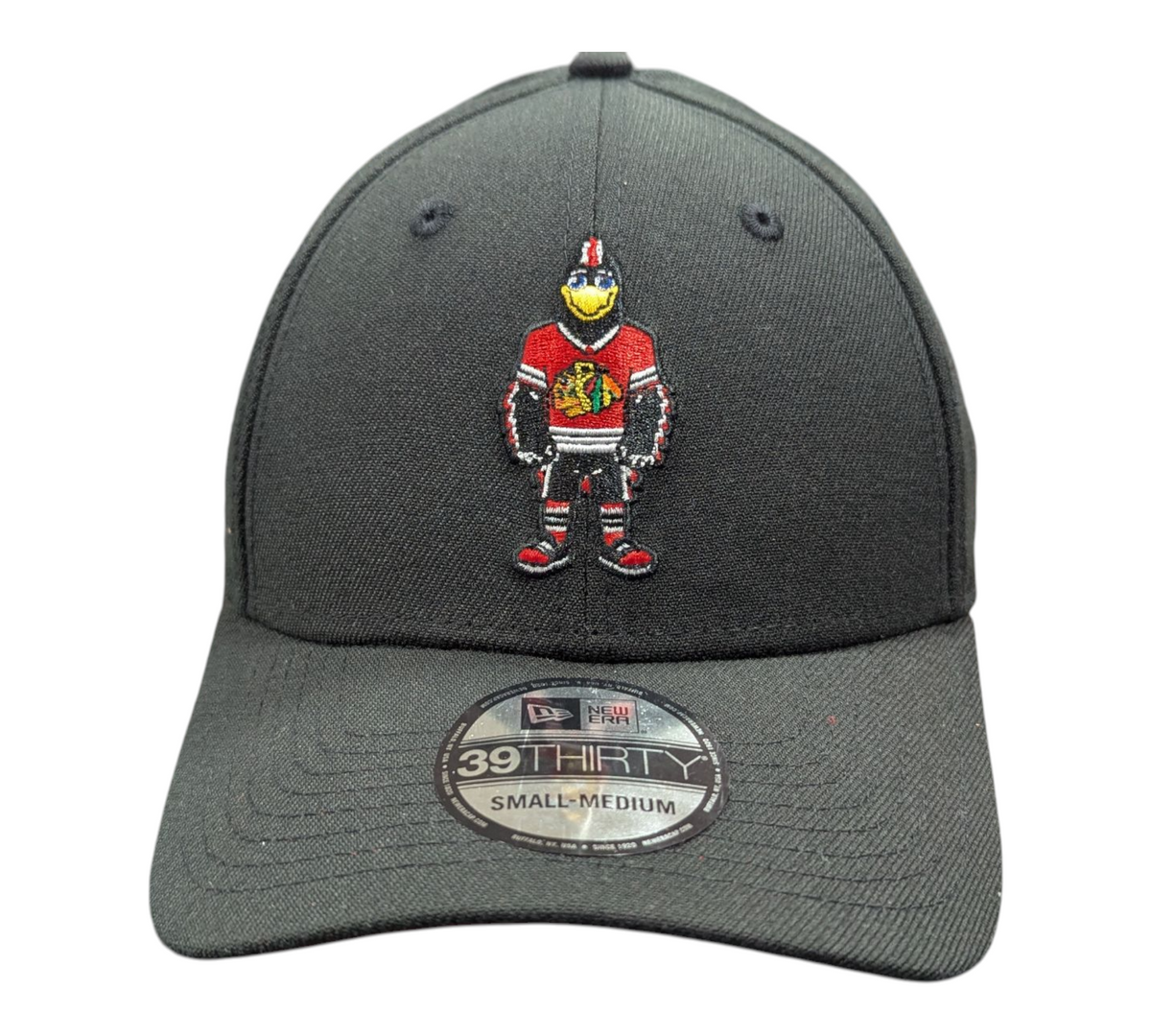 Chicago Blackhawks New Era Tommy Hawk Black 39THIRTY Flex Hat product image 2, provided for visual reference and product