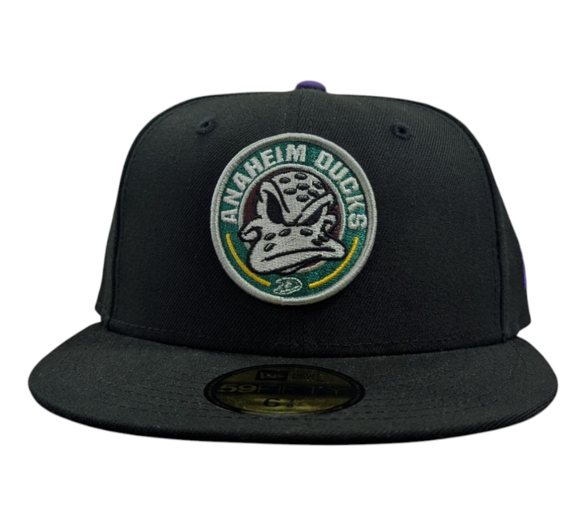 Anaheim Mighty Ducks New Era Black Wild Wing 59FIFTY Fitted Hat product image 2, provided for visual reference and product