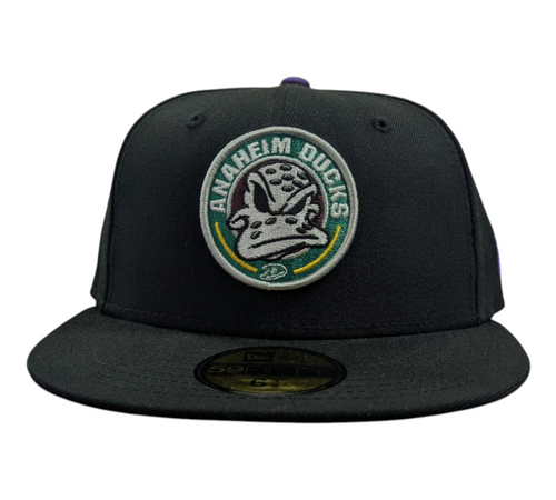 Anaheim Mighty Ducks New Era Black Wild Wing 59FIFTY Fitted Hat product image 2, provided for visual reference and product