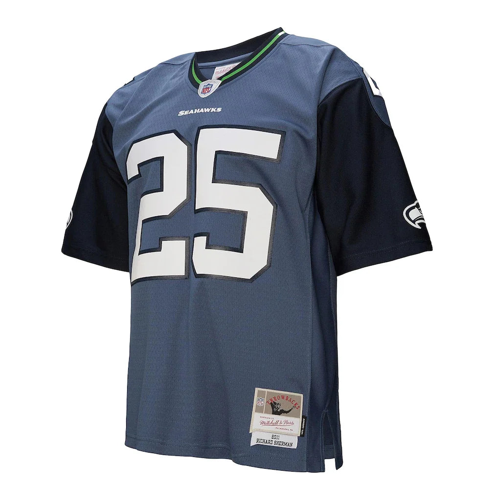 Seattle Seahawks Richard Sherman Mitchell & Ness Blue 2011 Legacy Replica Jersey for Men product image 2, provided for