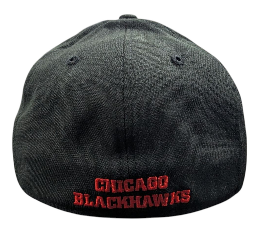 Chicago Blackhawks New Era Tommy Hawk Black 39THIRTY Flex Hat product image 4, provided for visual reference and product