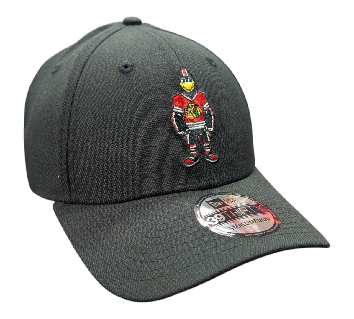 Chicago Blackhawks New Era Tommy Hawk Black 39THIRTY Flex Hat product image 3, provided for visual reference and product