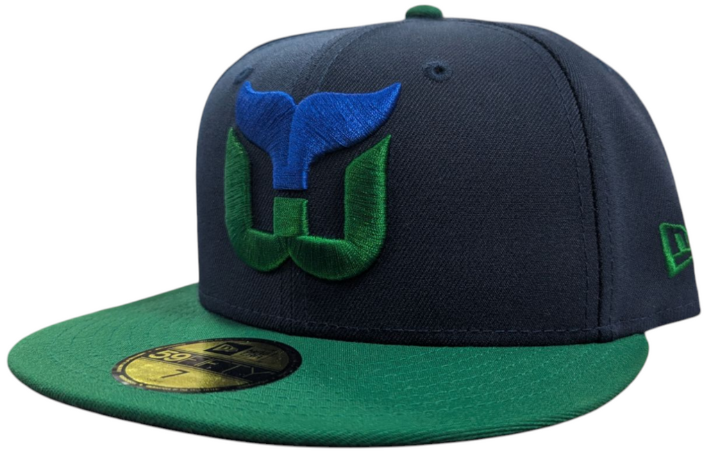 Hartford Whalers New Era Navy 59FIFTY Fitted Hat product image 1, provided for visual reference and product detail review