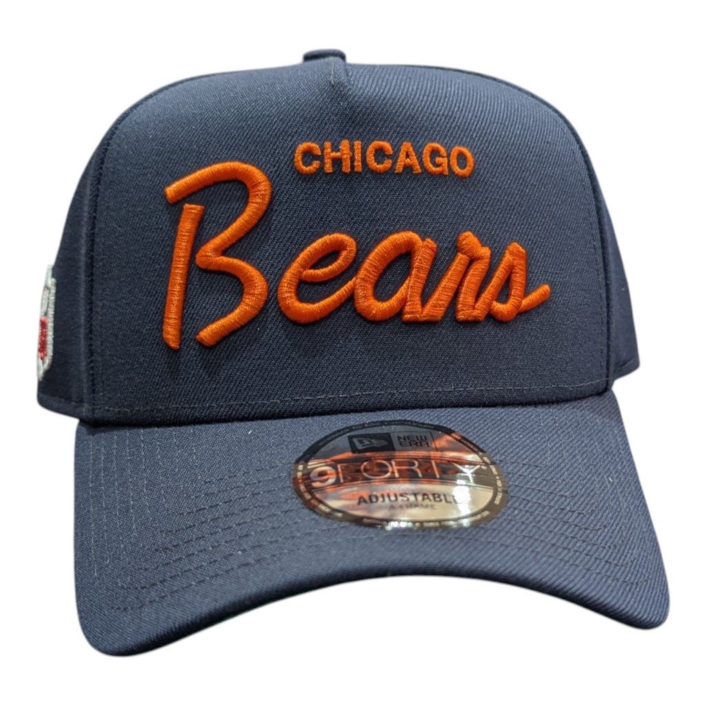 Chicago Bears New Era Navy Gridiron A-Frame 9FORTY Adjustable Hat product image 2, provided for visual reference and product