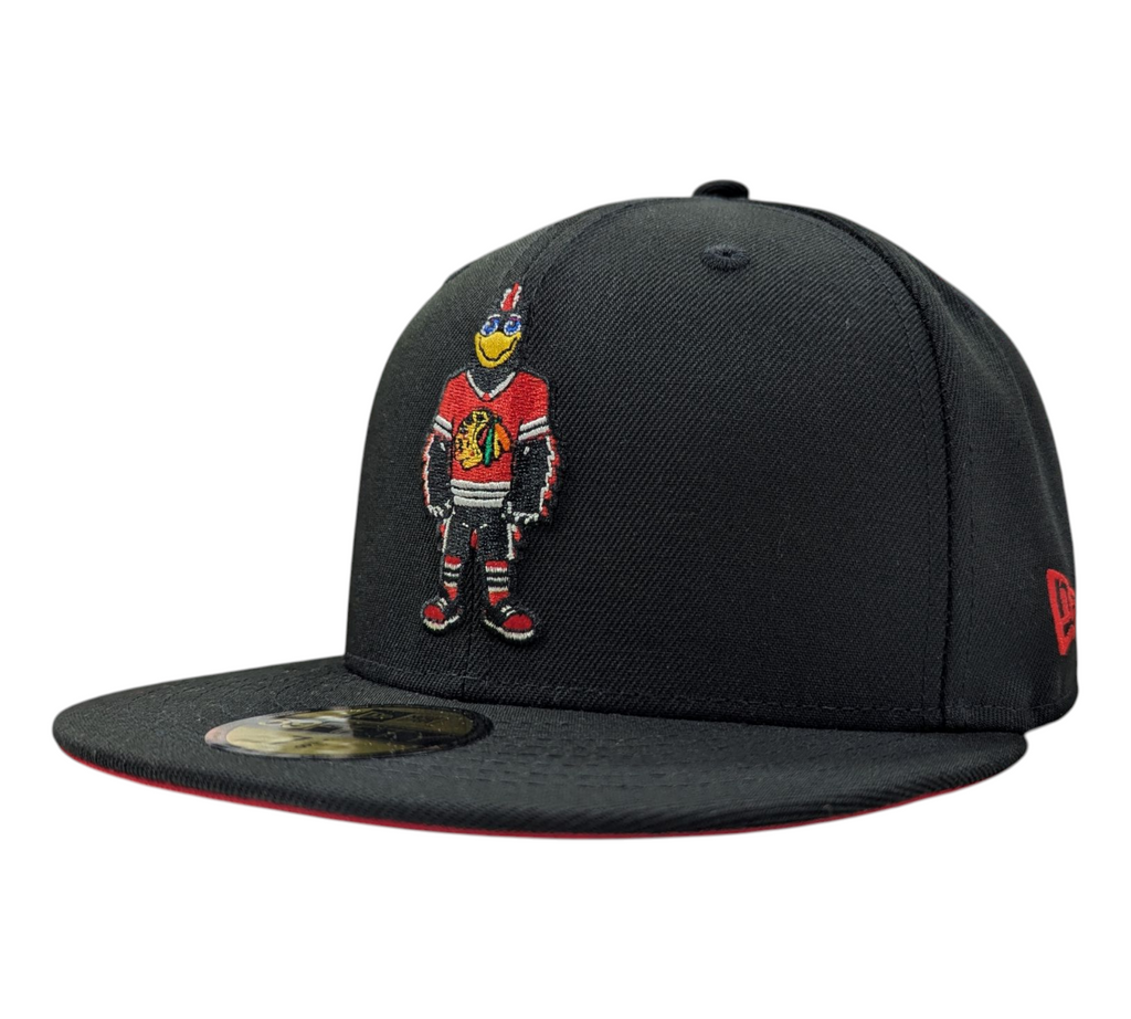Chicago Blackhawks New Era Tommy Hawk Black 59FIFTY Fitted Hat product image 3, provided for visual reference and product