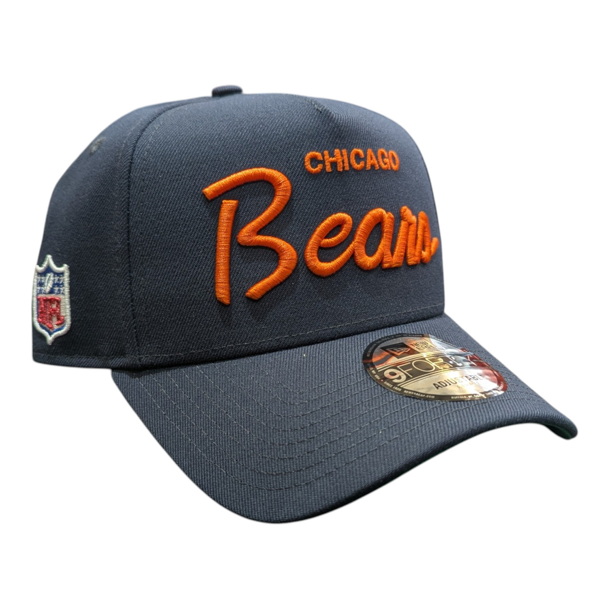 Chicago Bears New Era Navy Gridiron A-Frame 9FORTY Adjustable Hat product image 1, provided for visual reference and product