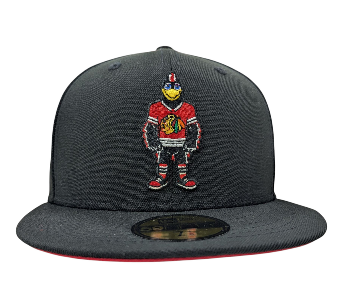 Chicago Blackhawks New Era Tommy Hawk Black 59FIFTY Fitted Hat product image 2, provided for visual reference and product