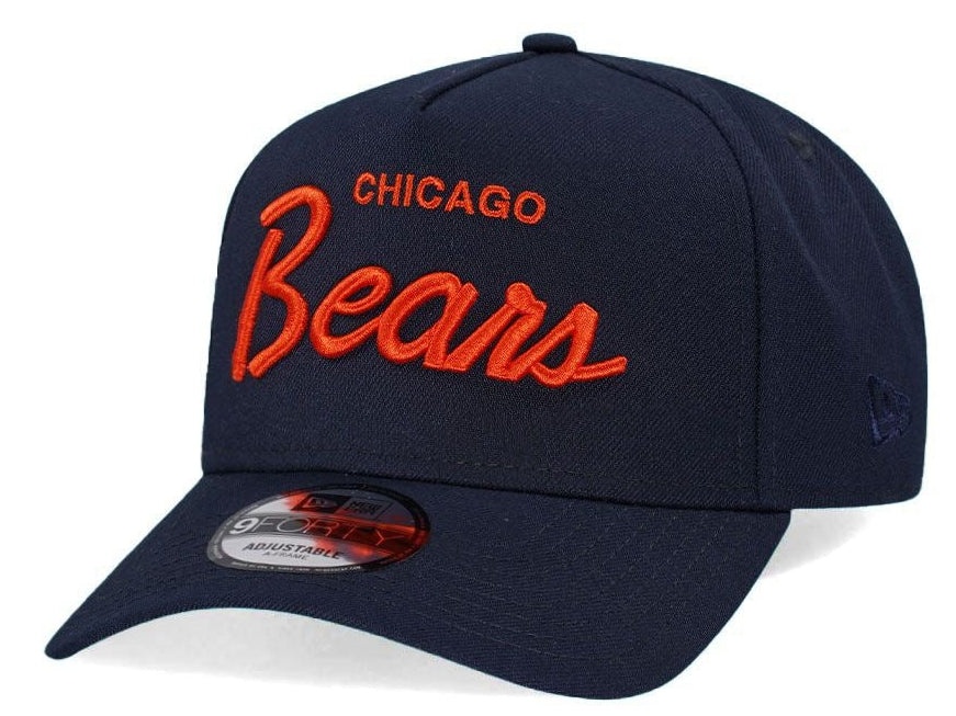 Chicago Bears New Era Navy Griswold A-Frame 9FORTY Adjustable Hat product image 1, provided for visual reference and product