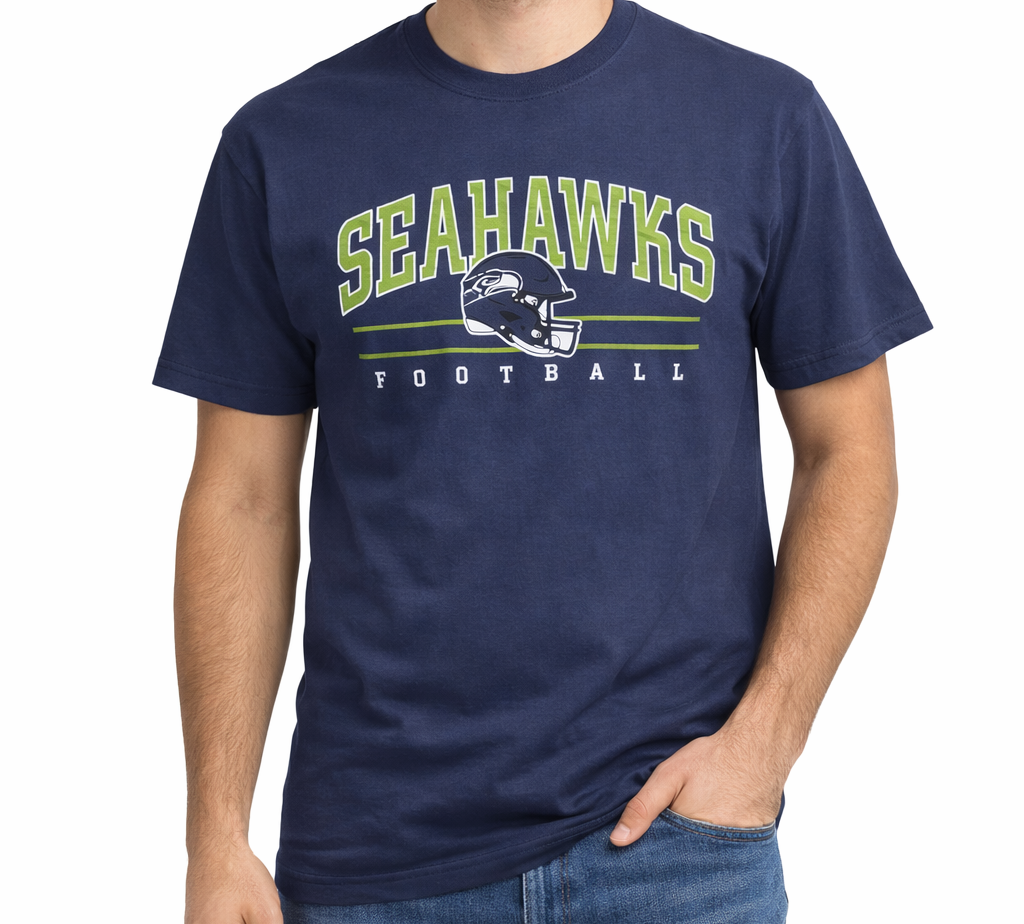 Seattle Seahawks Mens Atlas Blue Roscoe Franklin T-Shirt By 47' Brand product image 2, provided for visual reference and
