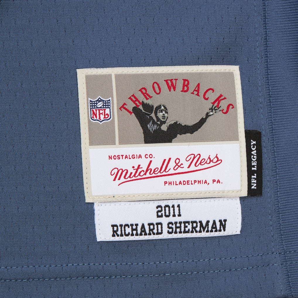 Seattle Seahawks Richard Sherman Mitchell & Ness Blue 2011 Legacy Replica Jersey for Men product image 7, provided for