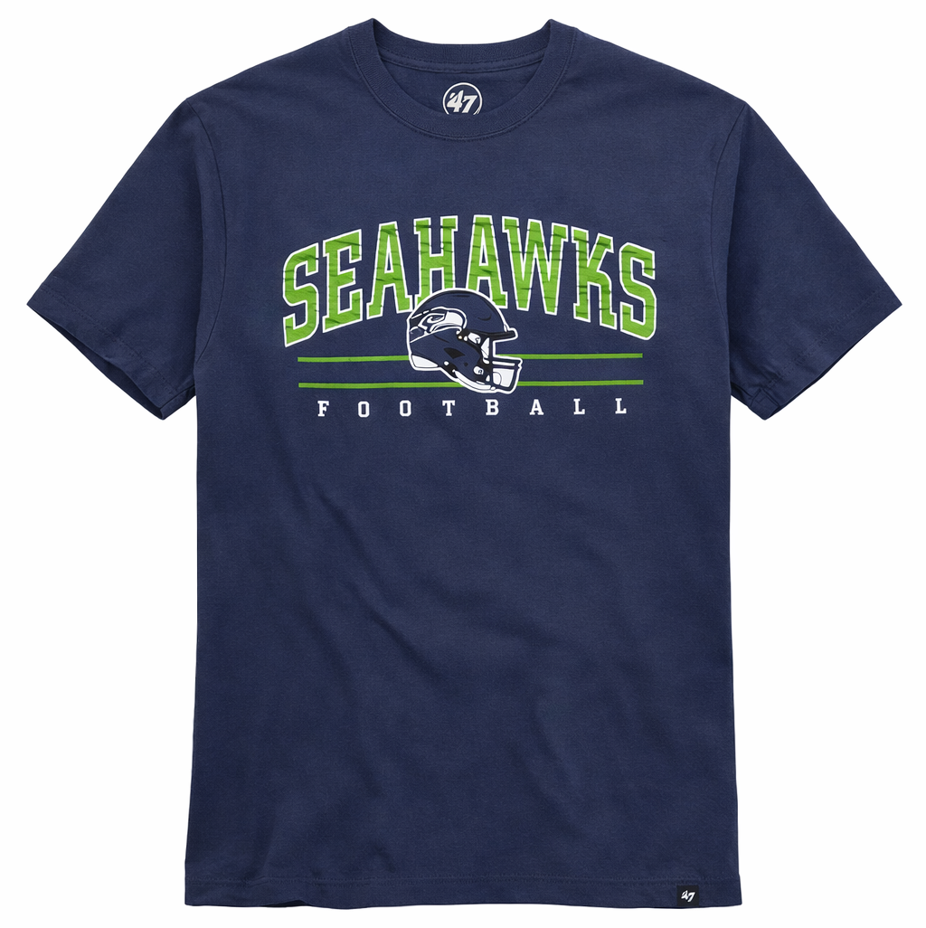Seattle Seahawks Mens Atlas Blue Roscoe Franklin T-Shirt By 47' Brand product image 1, provided for visual reference and