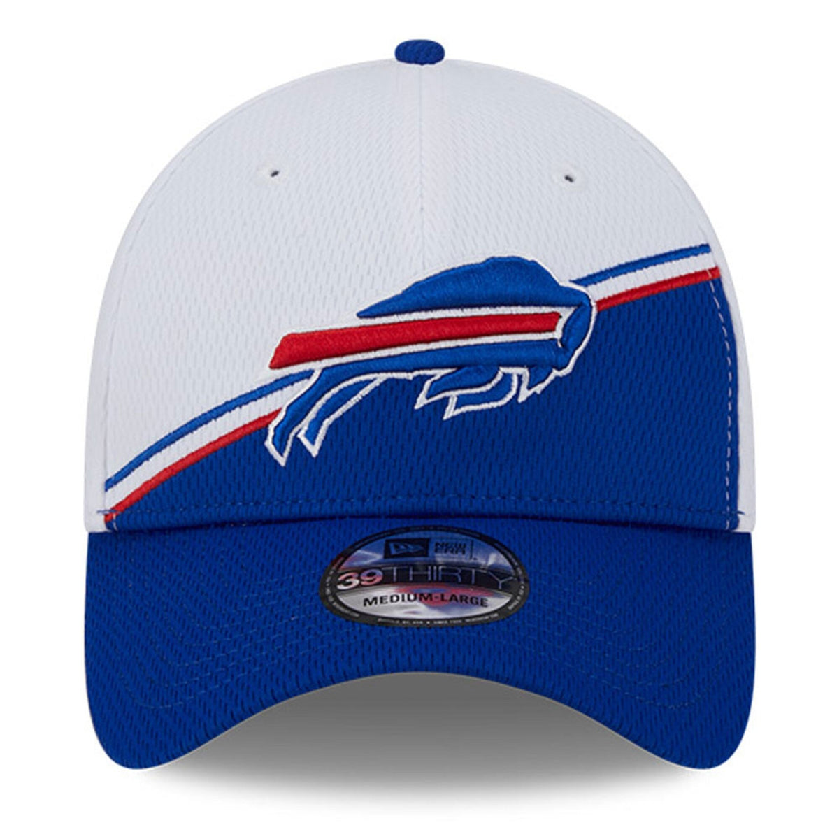 Buffalo Bills New Era White/Royal 2023 Sideline 39THIRTY Flex Hat for Men product image 2, provided for visual reference and
