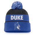 Duke Blue Devils Nike Primetime Peak Cuffed Knit Hat with Pom - Black/Royal product image 1, provided for visual reference