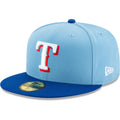 New Era Texas Rangers Light Blue/Royal On-Field Authentic Collection 59FIFTY Fitted Hat product image 1, provided for visual