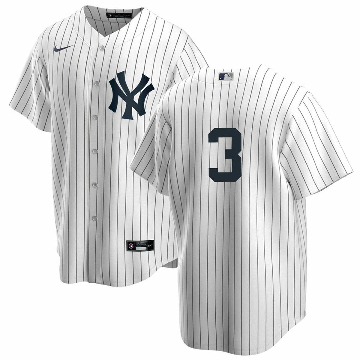 Nike Babe Ruth #3 White New York Yankees Home Official Replica Player Jersey for Men product image 1, provided for visual