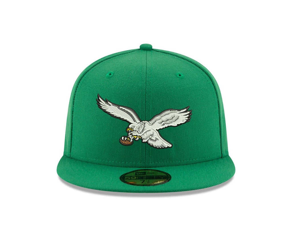 Philadelphia Eagles New Era Kelly Green Basic 59FIFTY Fitted Hat for Men product image 2, provided for visual reference and