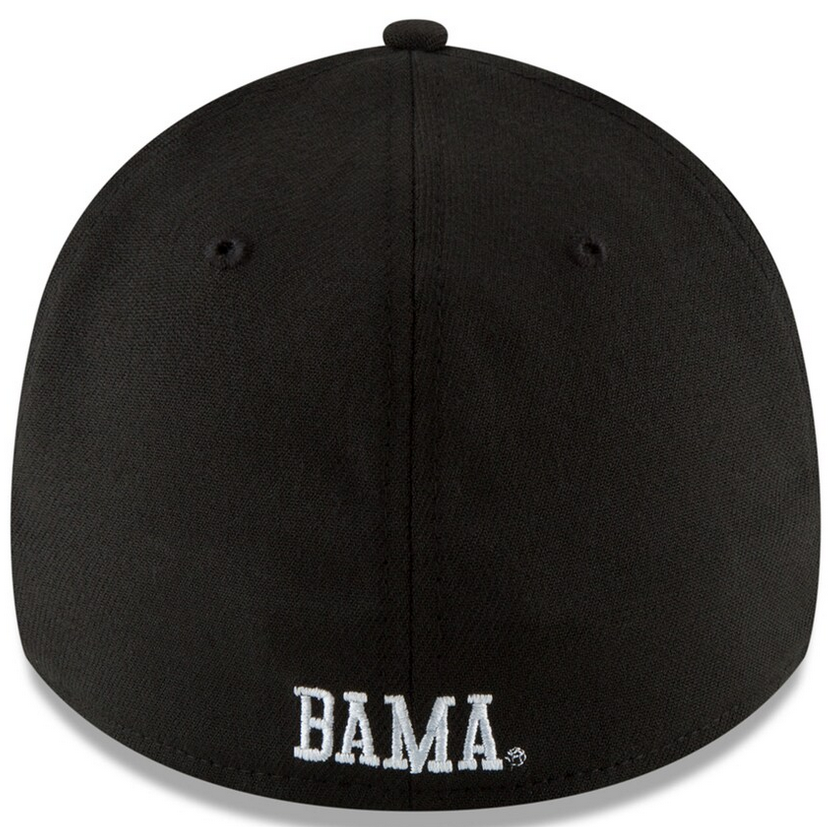 Alabama Crimson Tide New Era Black Team Classic 39THIRTY Cap product image 3, provided for visual reference and product