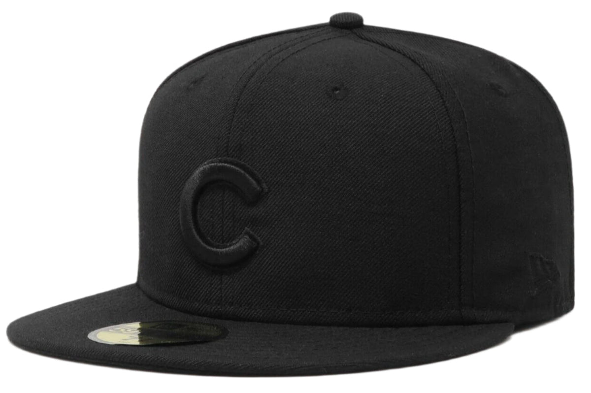 Chicago Cubs New Era Black Tonal Primary Logo 59FIFTY Fitted Hat product image 1, provided for visual reference and product