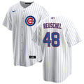 NIKE Men Rick Reushel Chicago Cubs White Home Premium Stitch Replica Jersey product image 1, provided for visual reference