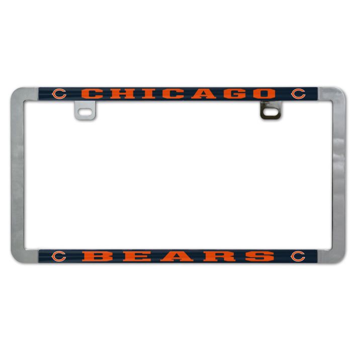 Chicago Bears Metal Wincraft Chrome License Plate Frame product image 1, provided for visual reference and product detail
