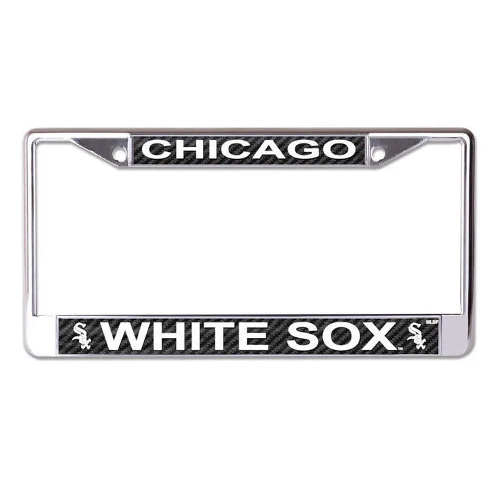 MLB Chicago White Sox Chrome Carbon Fiber License Plate Frame product image 1, provided for visual reference and product