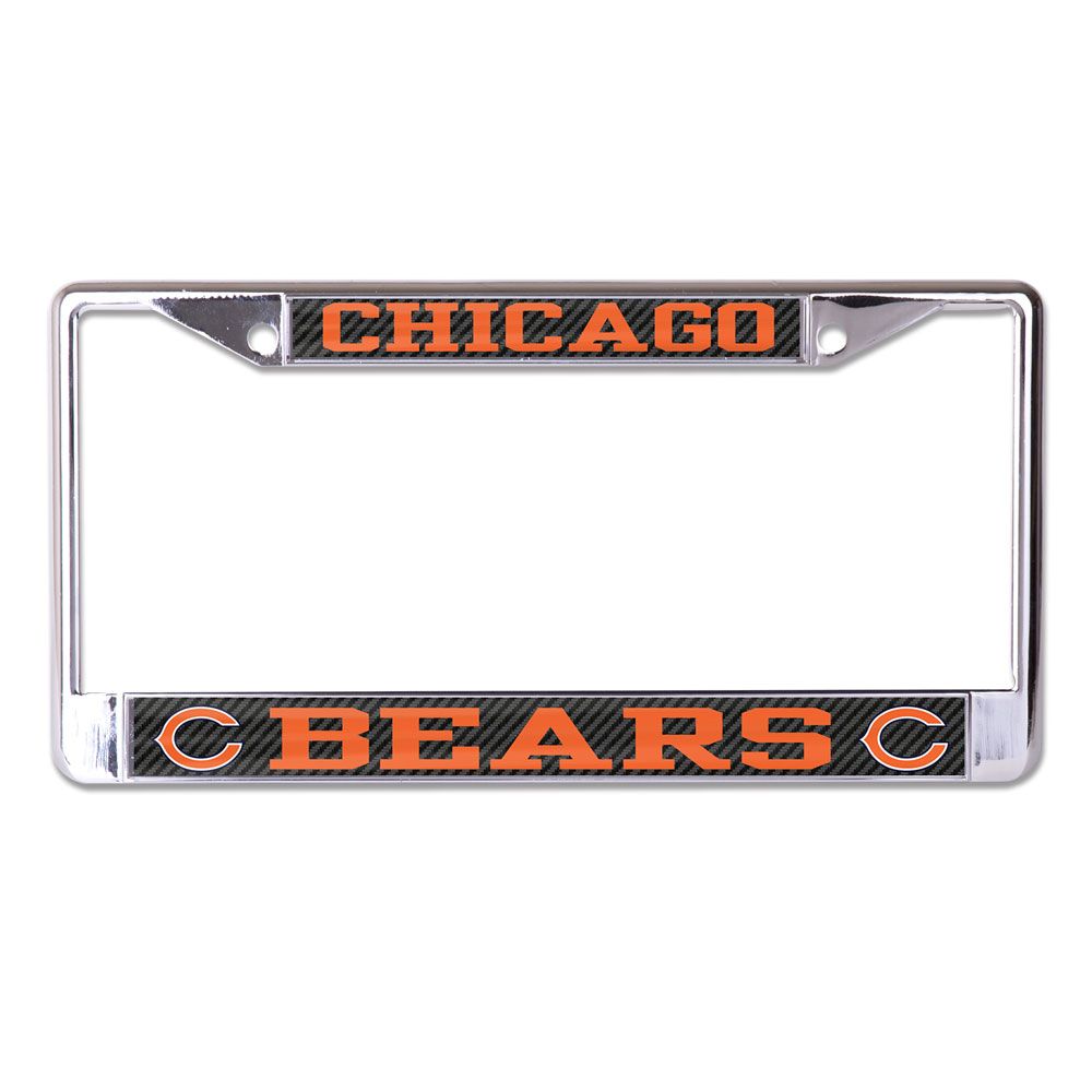 Chicago Bears Chrome Carbon Fiber Wincraft Chrome License Plate Frame product image 1, provided for visual reference and