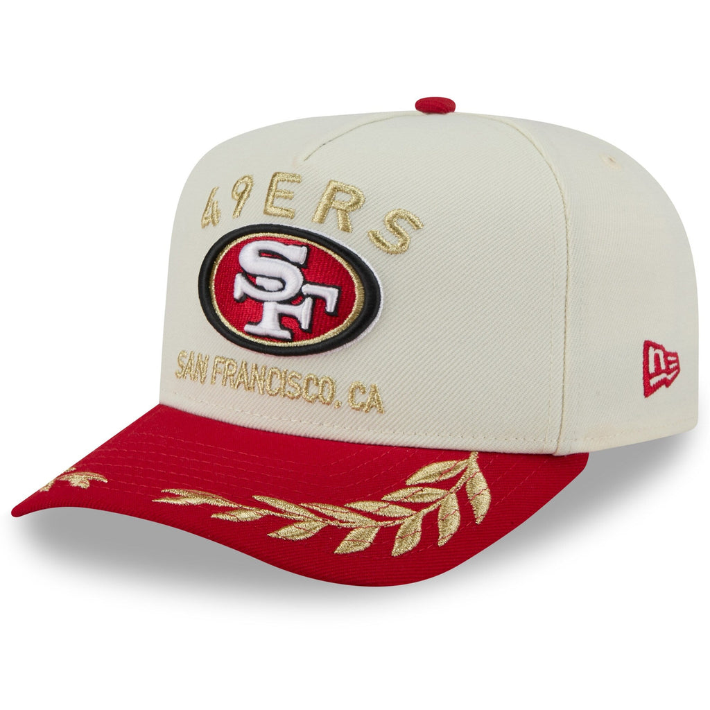San Francisco 49ers New Era 2025 NFL Draft Cream/Scarlet A-Frame 9FIFTY Snapback Adjustable Hat for Men product image 1,