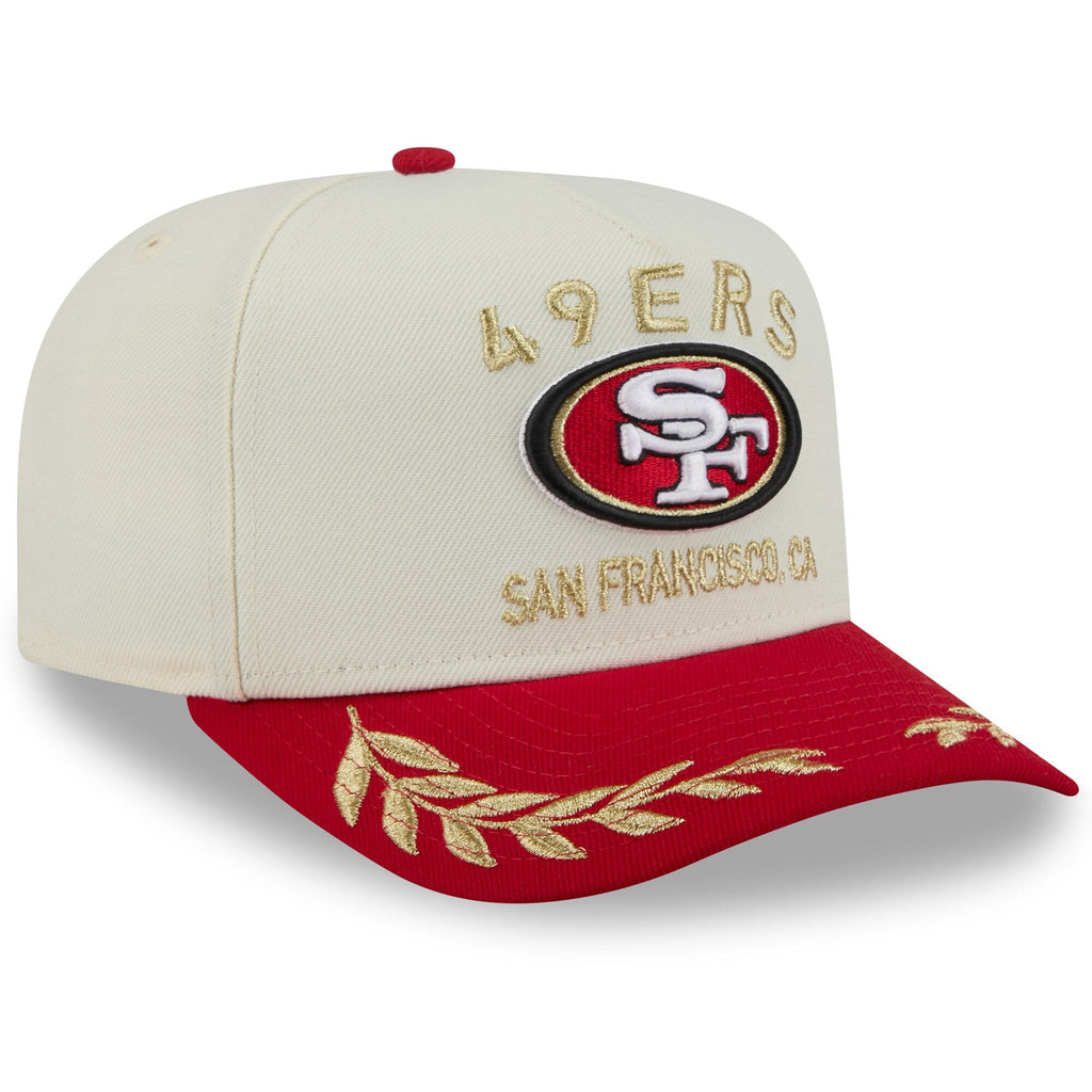 San Francisco 49ers New Era 2025 NFL Draft Cream/Scarlet A-Frame 9FIFTY Snapback Adjustable Hat for Men product image 3,