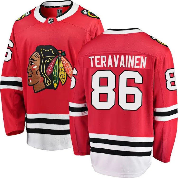 Teuvo Teravainen Chicago Blackhawks Red Home Fanatics Breakaway Premium Replica Jersey for Men product image 1, provided for