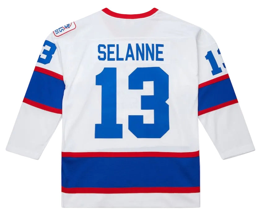 Teemu Selanne Winnipeg Jets 1992-93 White Power Play Jersey for Men product image 1, provided for visual reference and