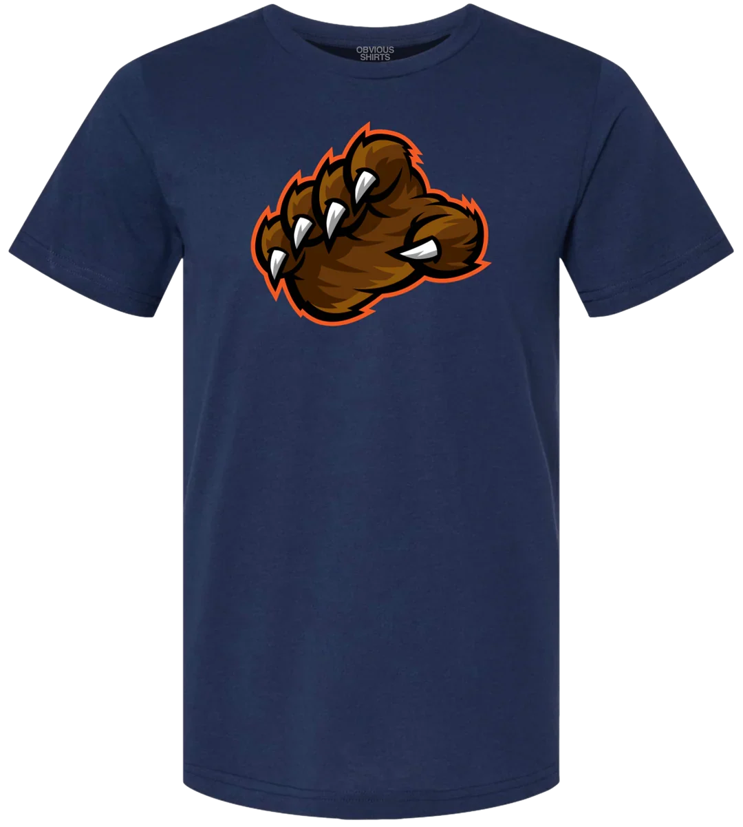 Chicago Bears "Bear Claw" Obvious Shirts Navy T-Shirt for Men product image 1, provided for visual reference and product