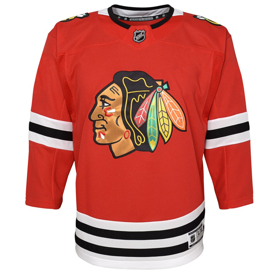 NHL Youth Chicago Blackhawks Premier Red Home Jersey product image 2, provided for visual reference and product detail review