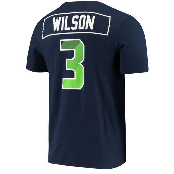 Womens Seattle Seahawks Navy Nike Russell Wilson Prism Player T-Shirt product image 2, provided for visual reference and